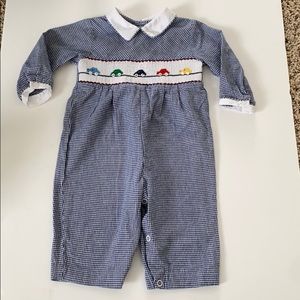 Boys Smocked Cars long sleeve outfit